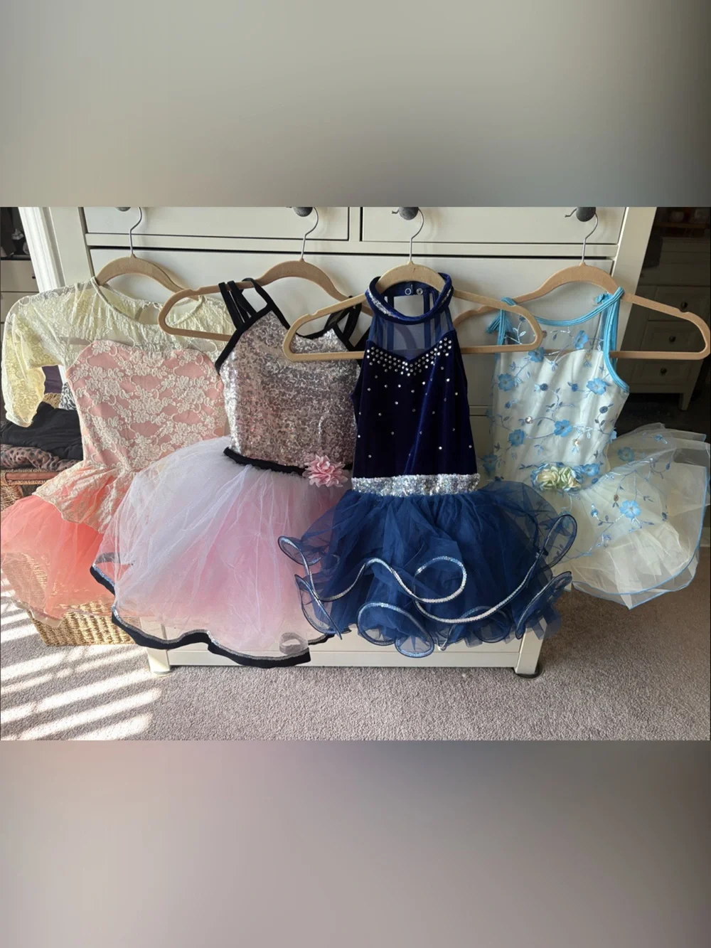 Girls' Sequined & Tulle Party Dress Lot - Navy, Pink, White, Cream